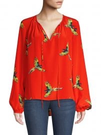 Silk Keyhole Blouse at Saks Fifth Avenue